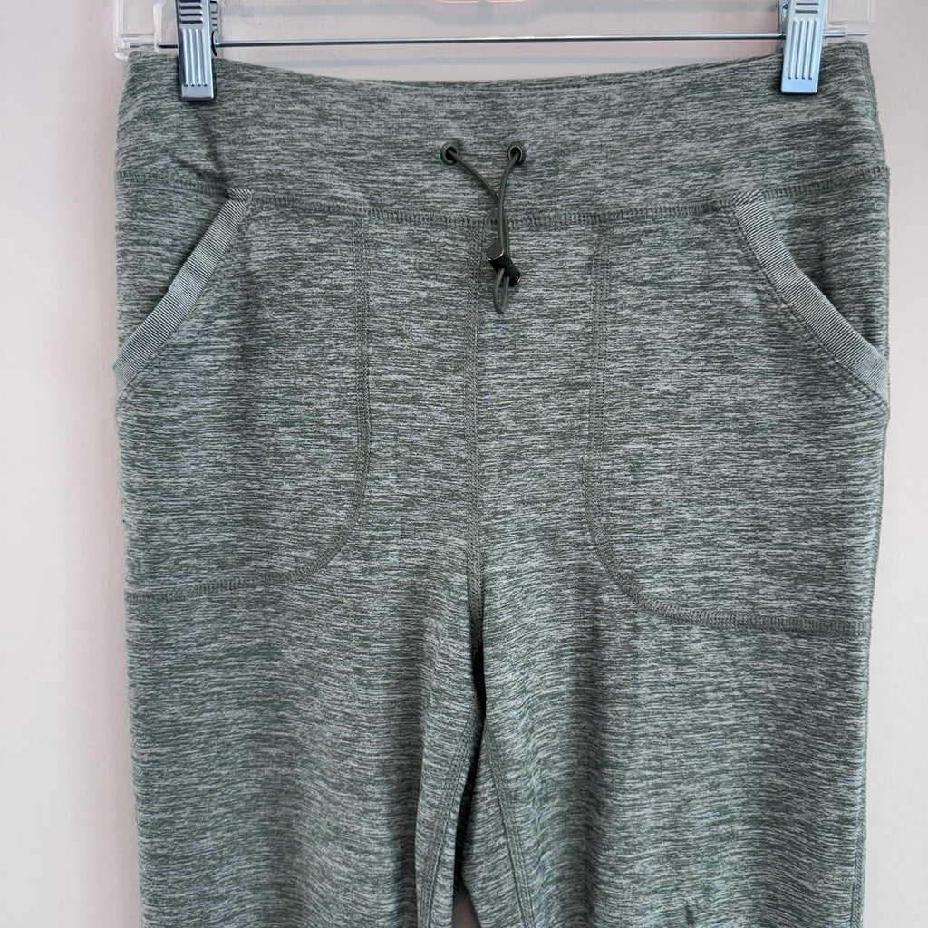 Nine West Active Heather Green Joggers Medium High Waisted Drawstring Sweatpants