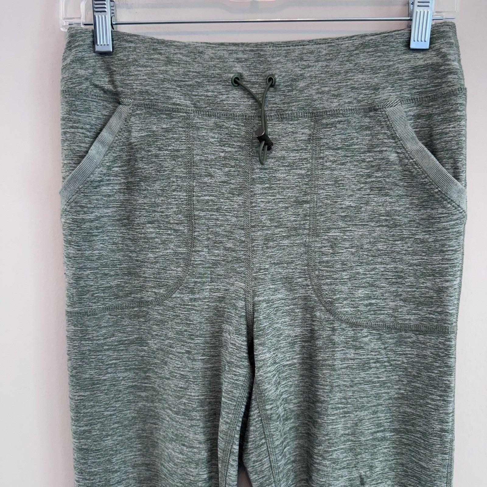 Nine West Active Heather Green Joggers Medium High Waisted Drawstring Sweatpants