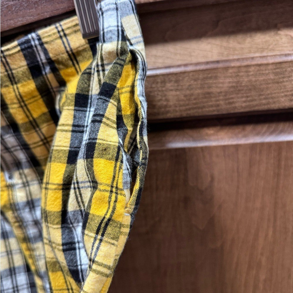 Hollister Yellow Plaid Ultra High-Rise Mini Skirt - Size Small