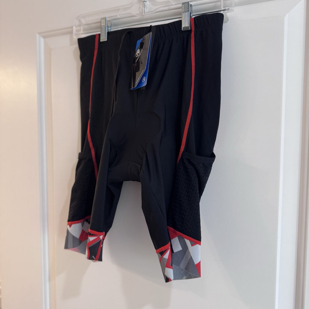 My Kilometre Cycling Bib Shorts Mens L Black Padded Bike Shorts NWT