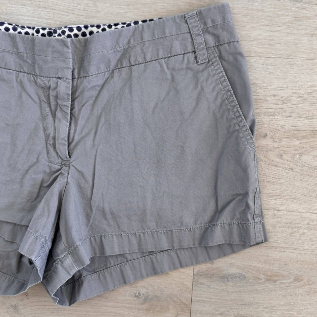J.Crew Chino Shorts Womens 10 Gray Broken In 100% Cotton Classic