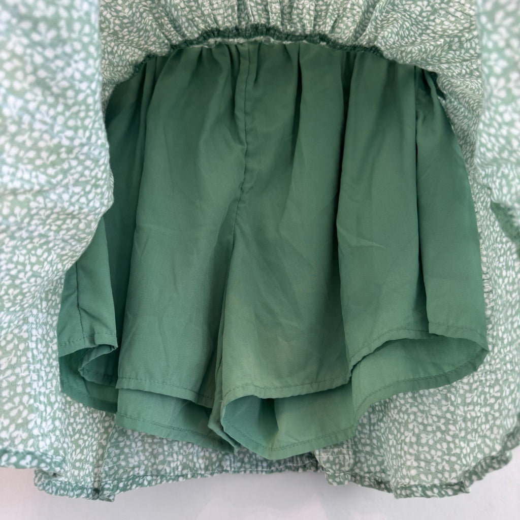 Abercrombie Kids Green Smocked Skort Size 13/14 Floral Boho Skirt