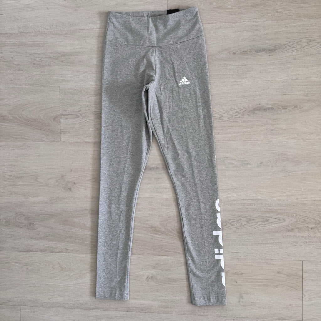 Adidas XS High Rise Leggings Gray Tight Fit Logo NWT
