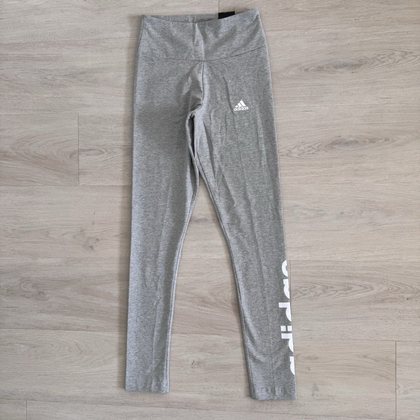 Adidas XS High Rise Leggings Gray Tight Fit Logo NWT
