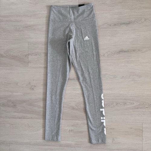 Adidas XS High Rise Leggings Gray Tight Fit Logo NWT