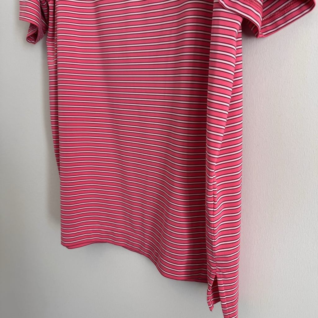 FootJoy FJ Golf Polo Shirt XL Pink Striped Holiday Panama City Beach Men’s