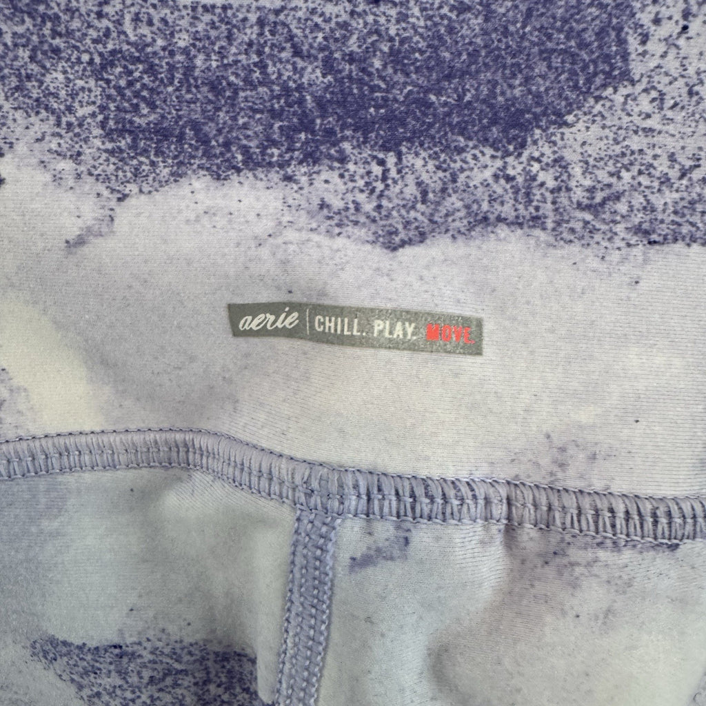 Lot of 3 Aerie American Eagle Leggings Blue Purple Tie Dye Pocket Hugger Medium