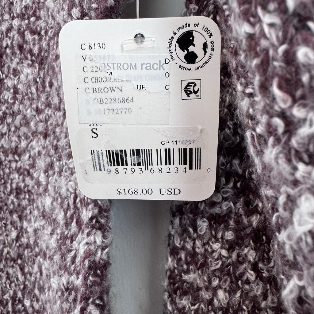 NWT Free People Sweater Dress Small Boucle Lace Up Tunic Boho Cozy Purple Womens