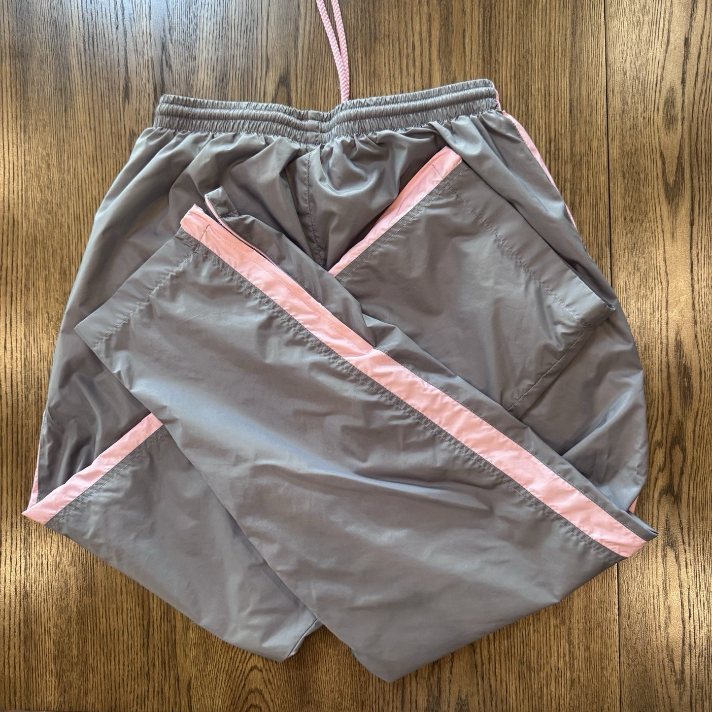 Vintage Wilson Windbreaker Tracksuit Set Gray Pink Nylon L Jacket Pants VTG
