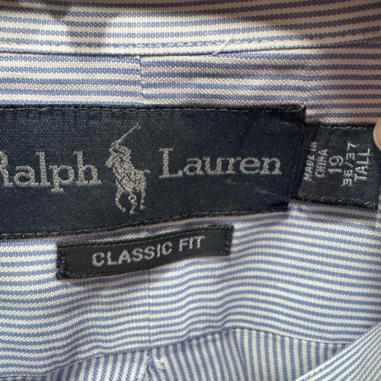 Ralph Lauren Classic Fit Button-Up Shirt - Blue Pinstripe - Size Tall