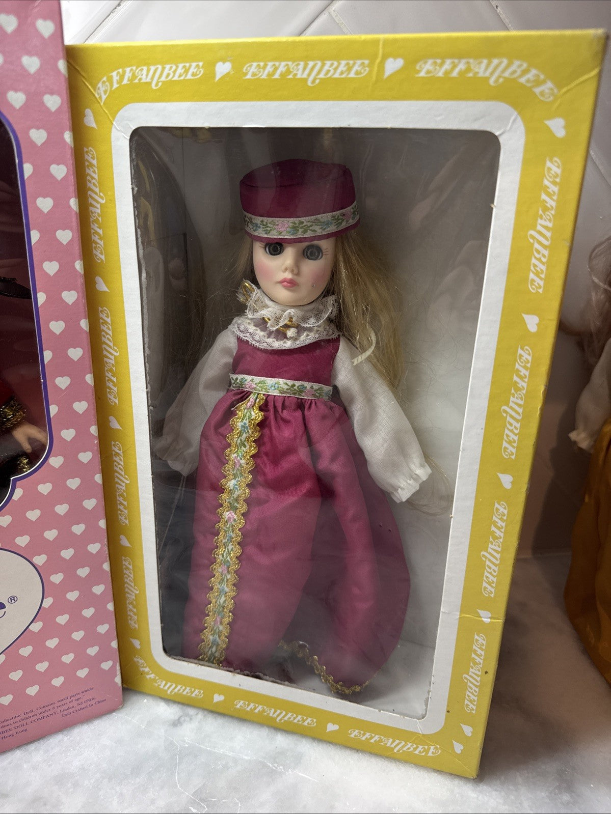 Vintage Effanbee Dolls Lot 2 Porcelain Collector Dolls Original Box Rare