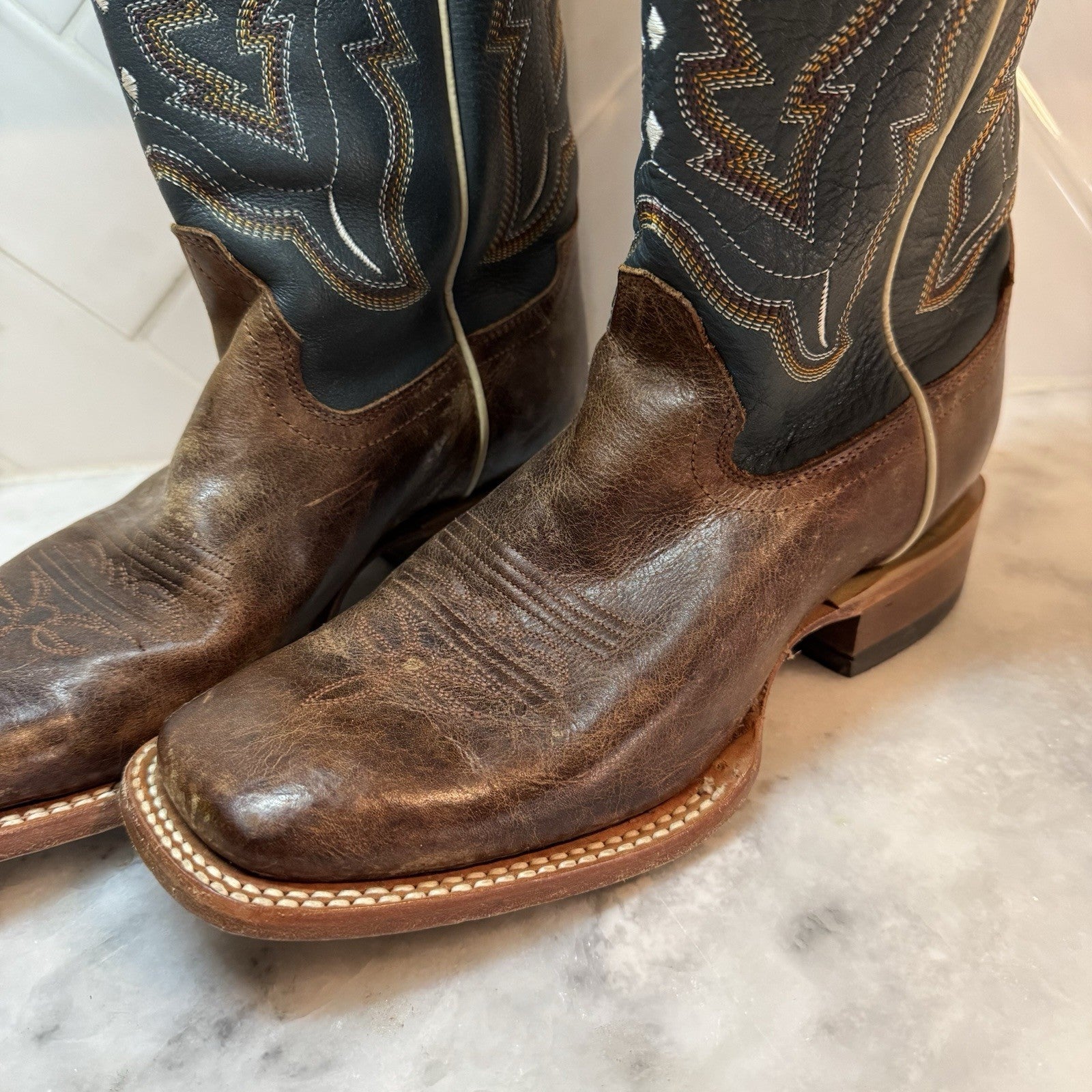 Cody James Boots Mens Size 7.5 Brown Leather Western Square Toe Cowboy