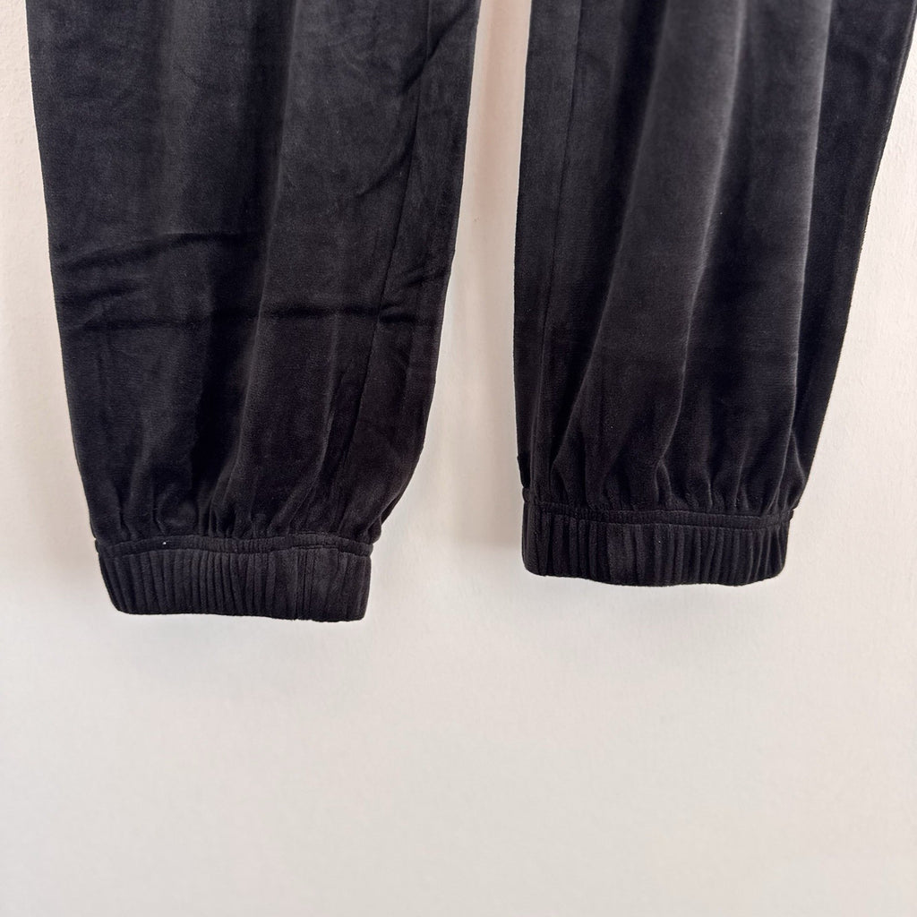 Juicy Couture Velour Tracksuit Set Black Rhinestone Logo Size M NWT Y2K