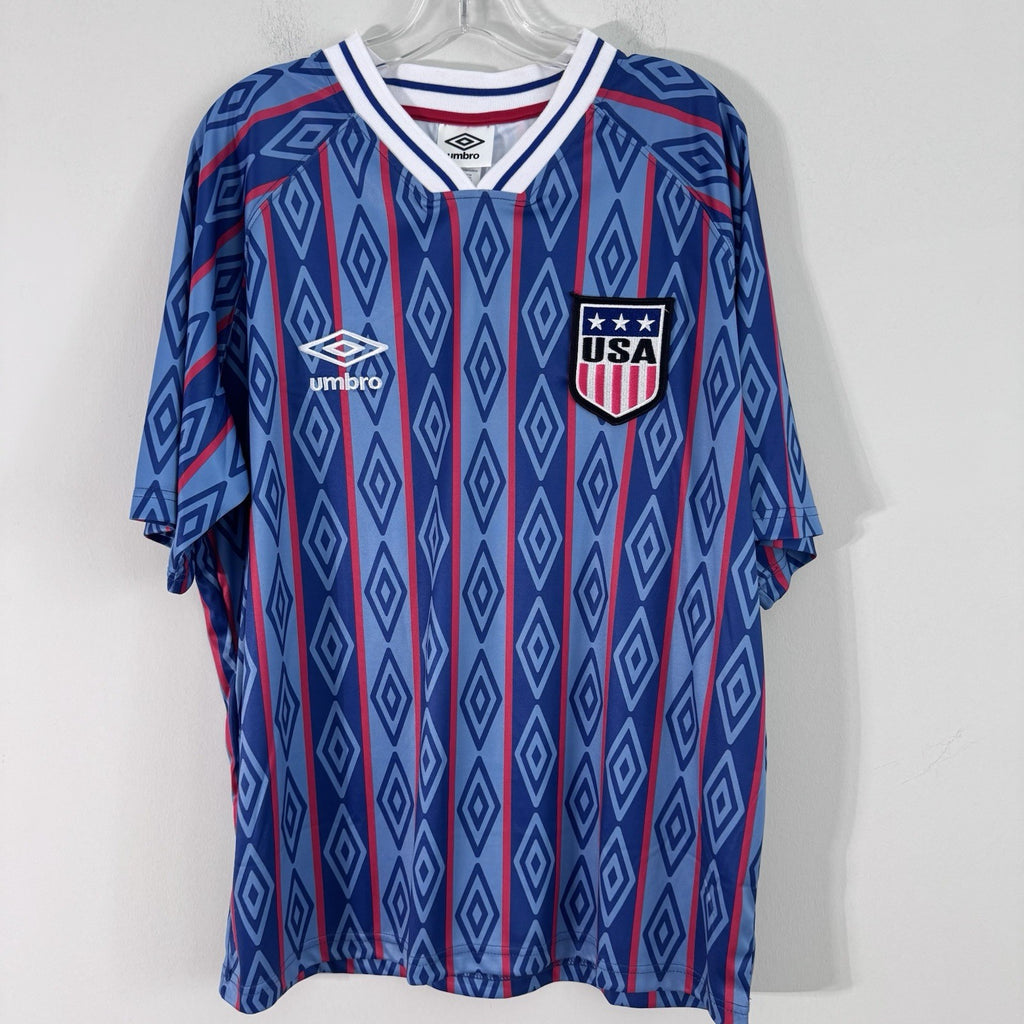 Umbro USA Retro Soccer Jersey Men Medium Blue Blokecore Y2K Football Shirt NWT