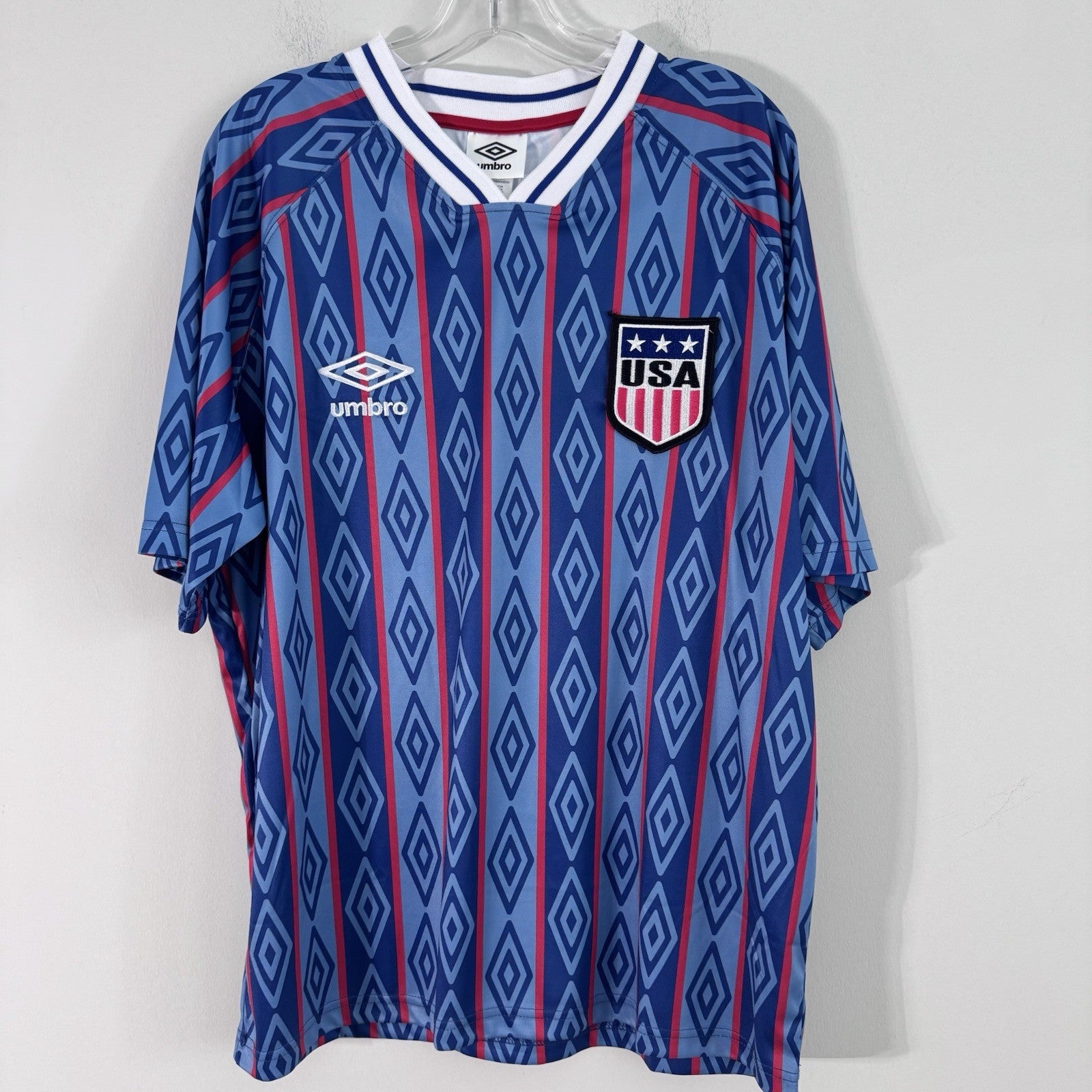 Umbro USA Retro Soccer Jersey Men Medium Blue Blokecore Y2K Football Shirt NWT