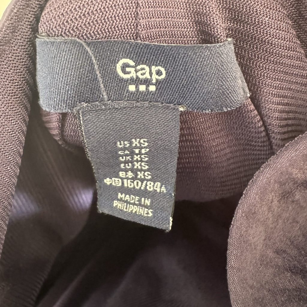 GAP Women's XS Blackberry Purple Pleated Sleeveless Maxi Dress Side Slits Plum
