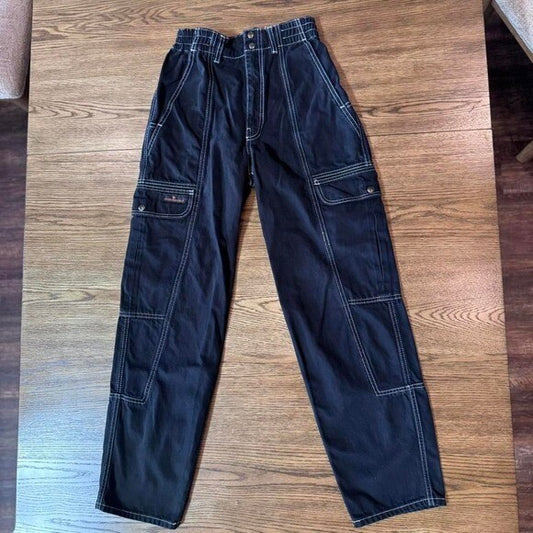 BDG Urban Outfitters Relaxed Skate Jeans 26 Black Cargo Pants Y2K Grunge Utility
