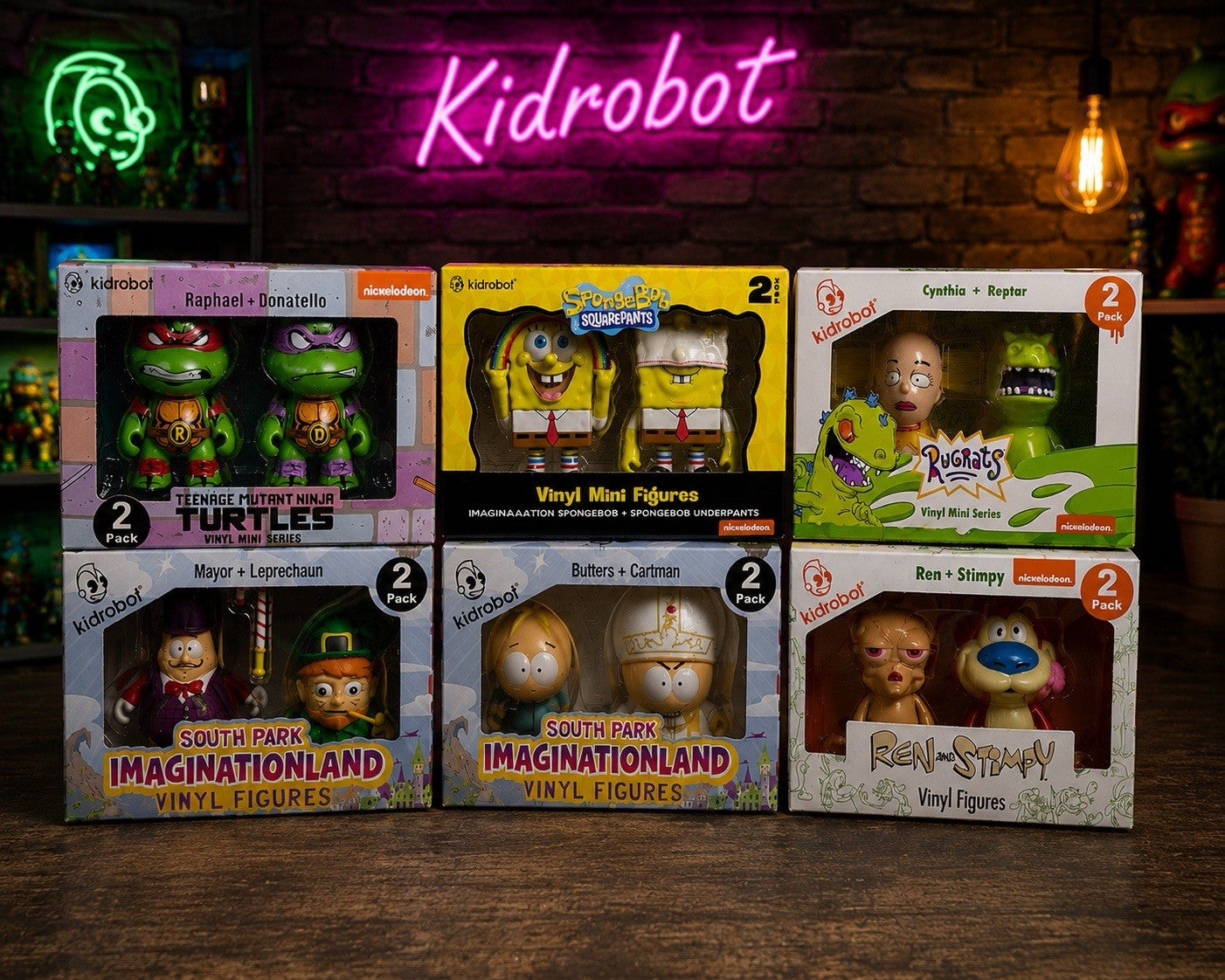 Kidrobot Nickelodeon Vinyl Mini Figure Lot TMNT SpongeBob Rugrats SP
