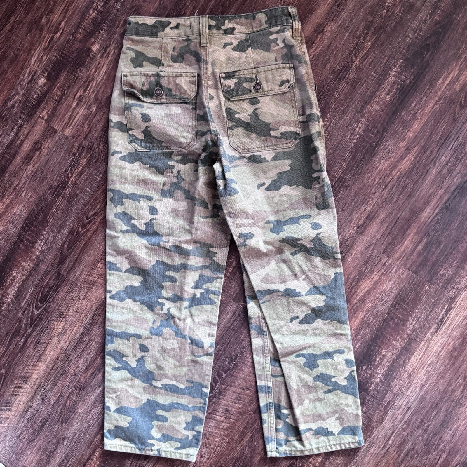 Free People Remy Camouflage-Print Cotton Cropped Pants Size 26
