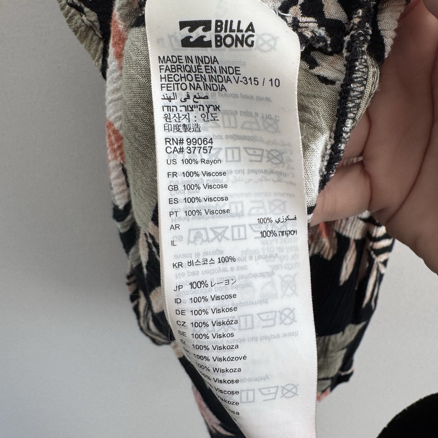 Billabong Navy Floral Wrap Dress XS Boho Mini