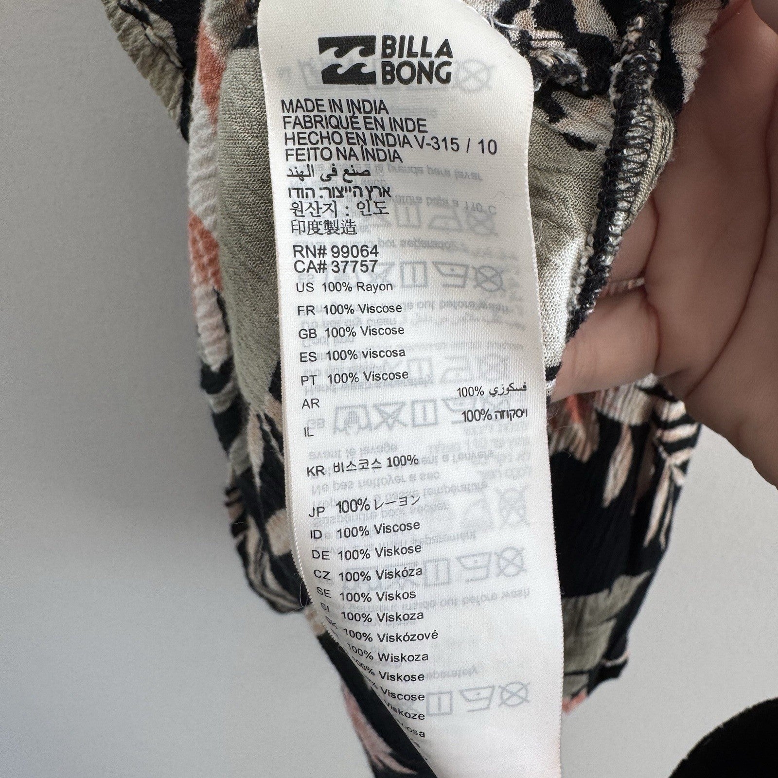 Billabong Navy Floral Wrap Dress XS Boho Mini