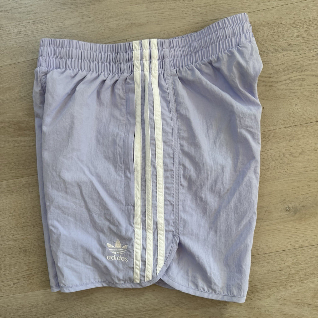 NWT Adidas Originals Sprinter Shorts Violet Tone XS 3 Stripe Zip Pocket