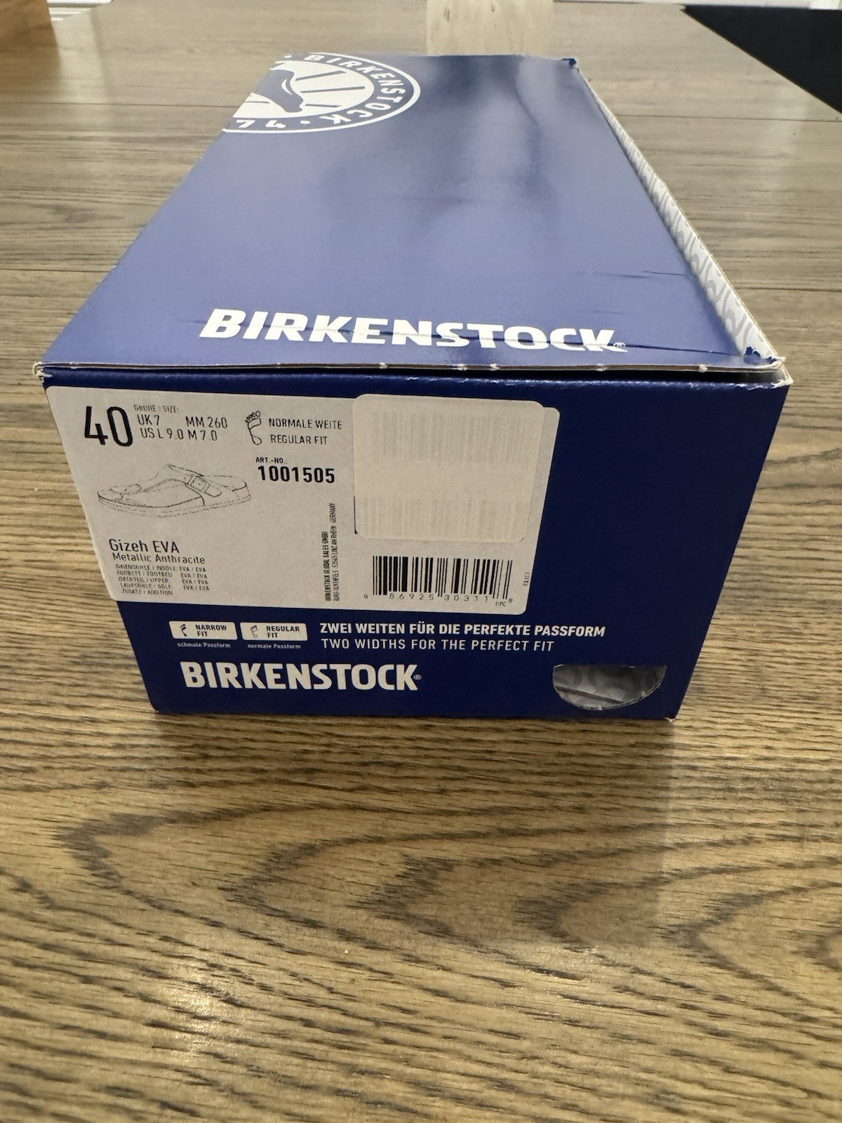Birkenstock Unisex Dark Gray-Thong Sandals Size 40- Sz 9 Brand New W Box