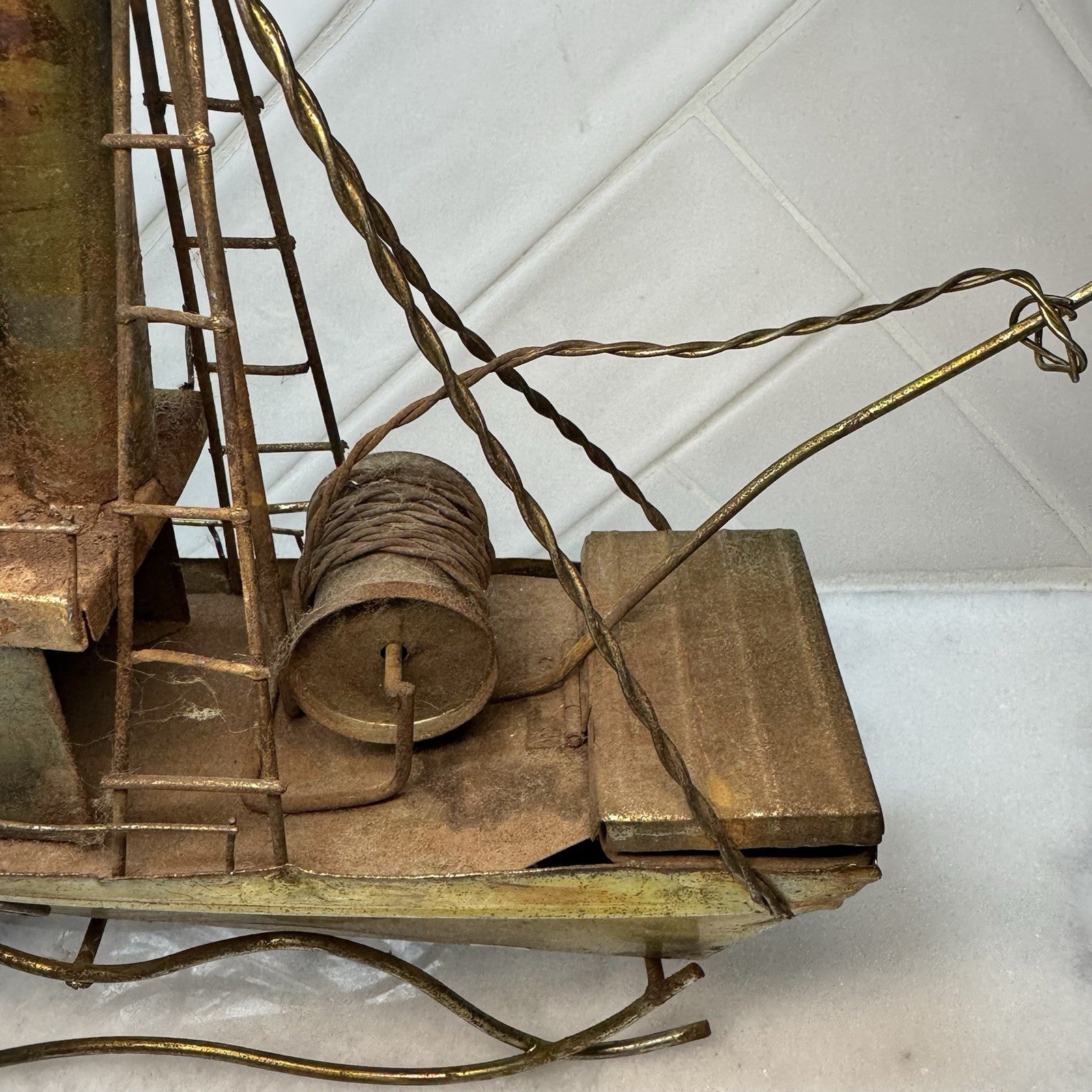 Metal Art Figurine Musical Fishing Trawler Brass Copper Metal Boat Tune: La Mer