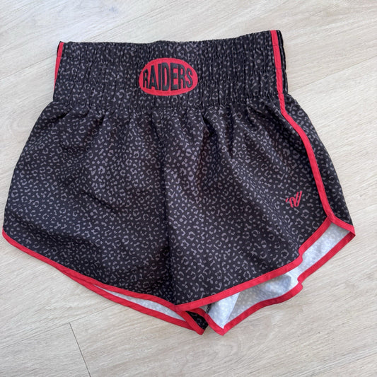 Varsity Spirit Raiders Cheer Athletic Shorts Womens Small Black Red