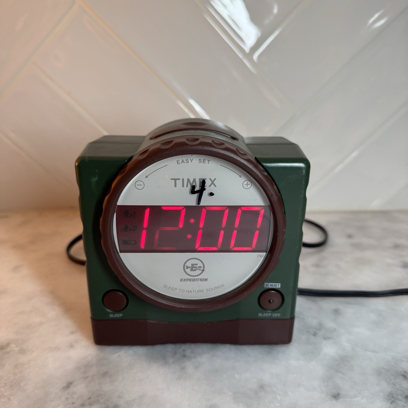 Vtg Timex Expedition T155Q Digital Alarm Clock Nature Sounds Forest Ocean Birds