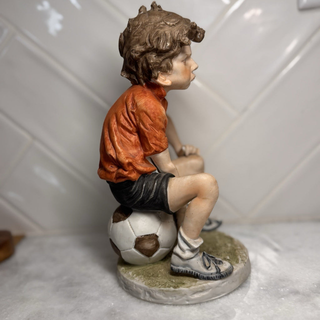 Vintage Himark Boy Soccer Figurine Old World Original Taiwan Statue 1970-1980
