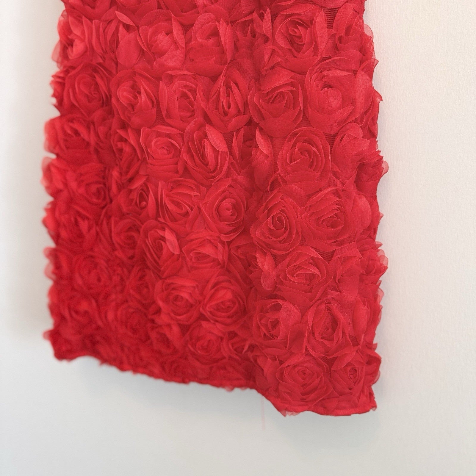 DO+BE Red 3D Rosette Floral Mini Dress Size Medium NWT Cocktail Party boutique