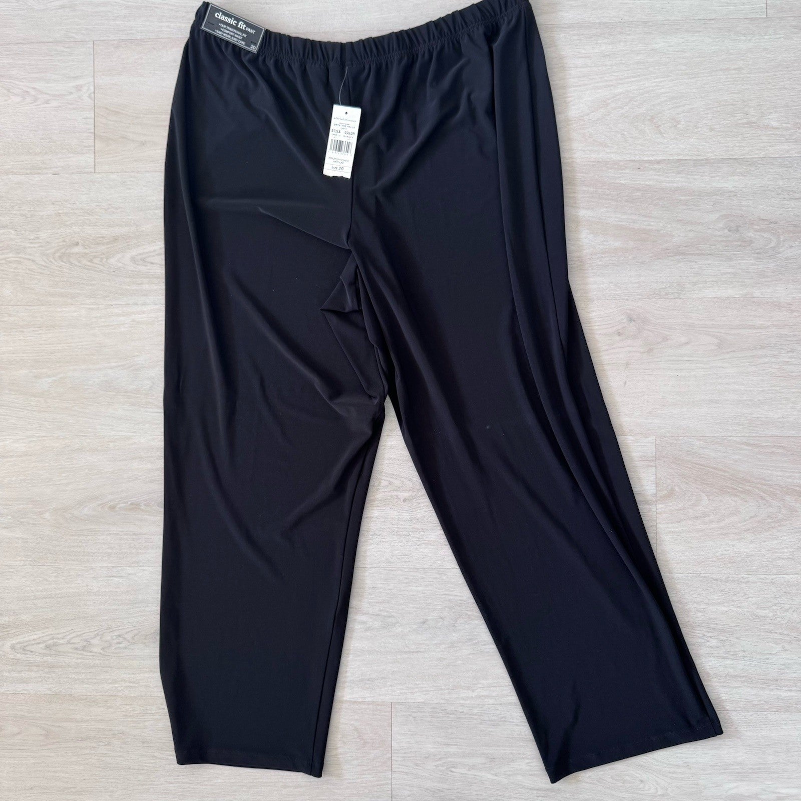 Alfred Dunner NWT Size 20 Black Classic Fit Pull On Pants