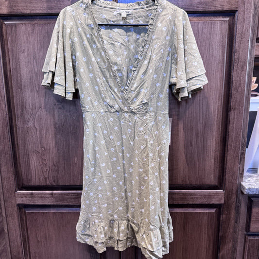 Billabong x The Salty Blonde Floral Wrap Mini Dress – Olive Green, Size M, Eco