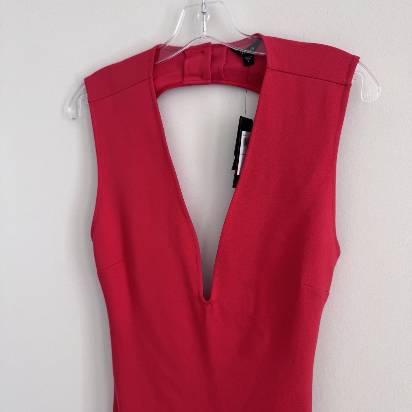 Guess Jules Backless Midi Dress Tango Red Women’s Size L NWT Sexy Cocktail Party