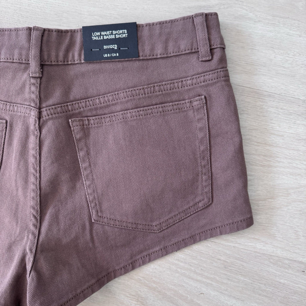 H&M Divided Low Rise Shorts US 8 Mauve Y2K NWT