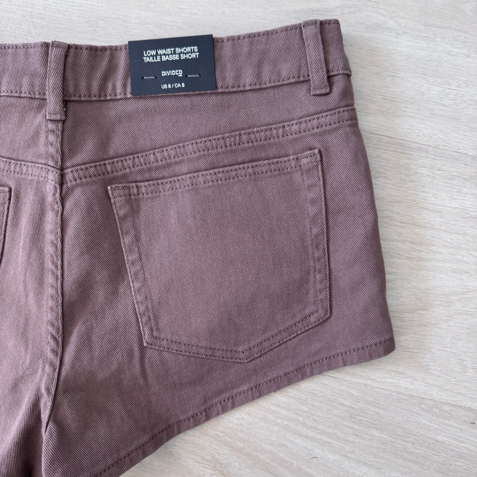 H&M Divided Low Rise Shorts US 8 Mauve Y2K NWT