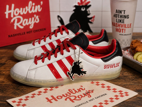 adidas Campus 80s Howlin Rays FZ6566 Mens 8.5 White Red Black Sneakers