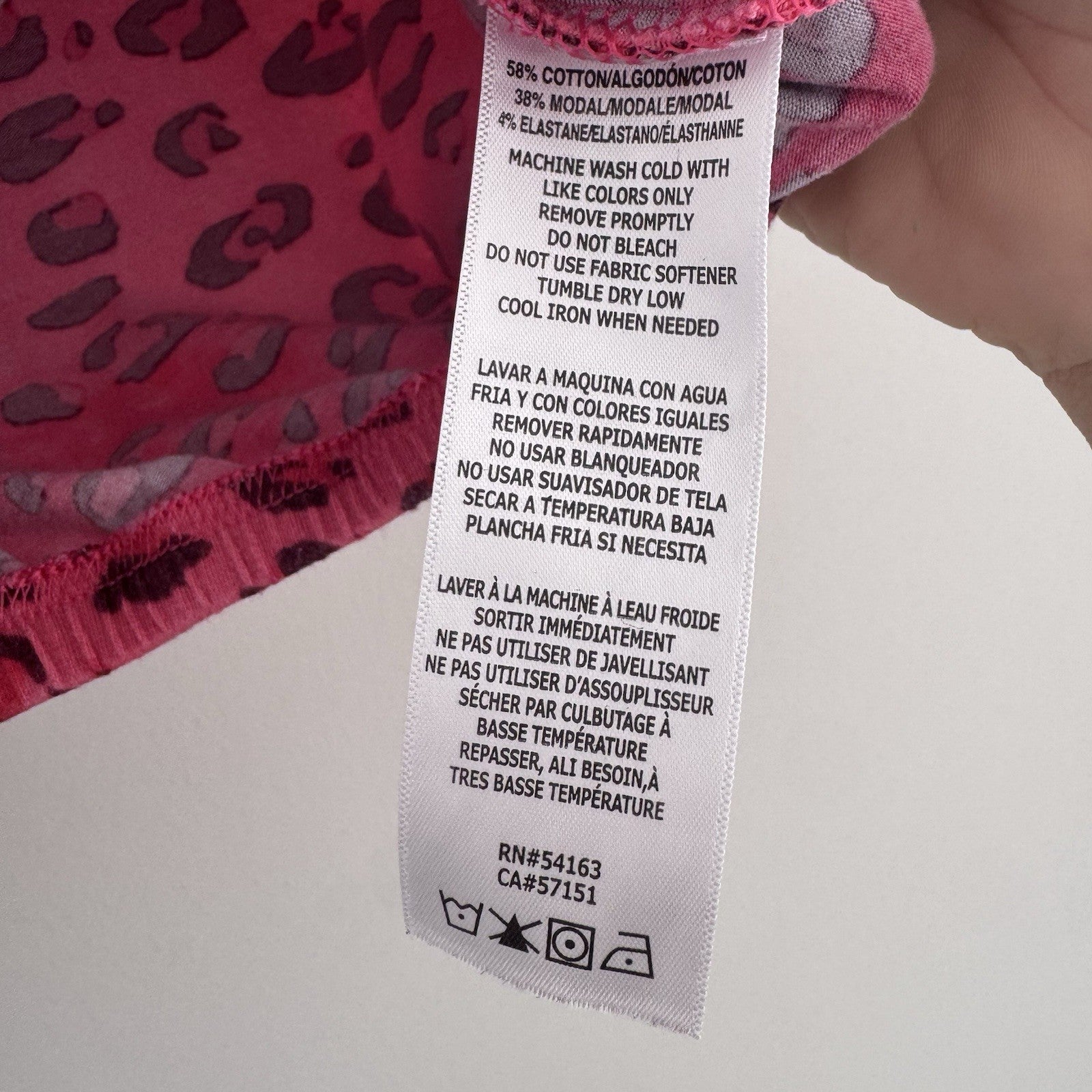 Tommy Hilfiger Sport Pink Leopard Print Crop Top Womens M Logo Hem Y2K