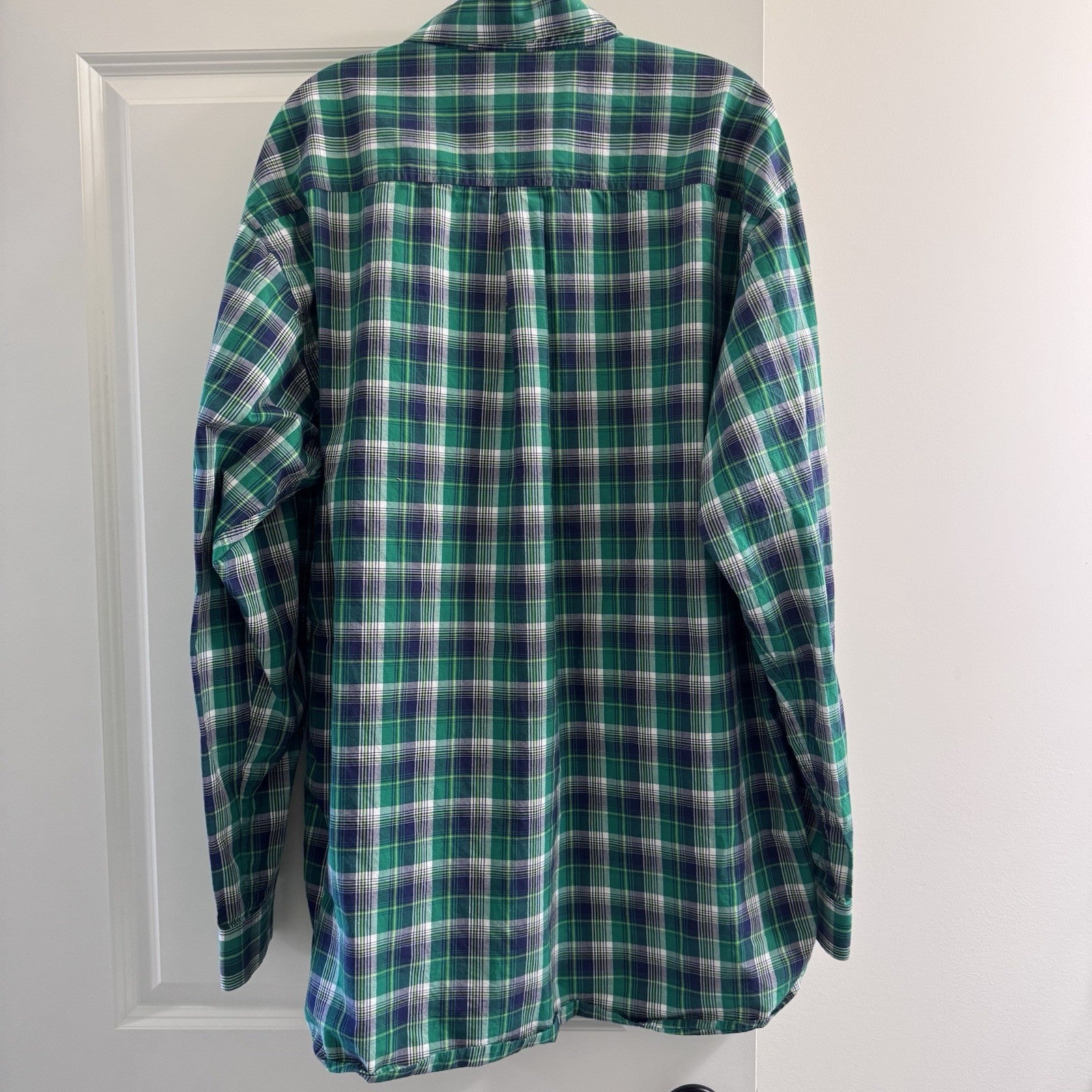 Cinch Men’s Plaid Button Down Shirt XXL Green Blue Western Cowboy Ranchwear