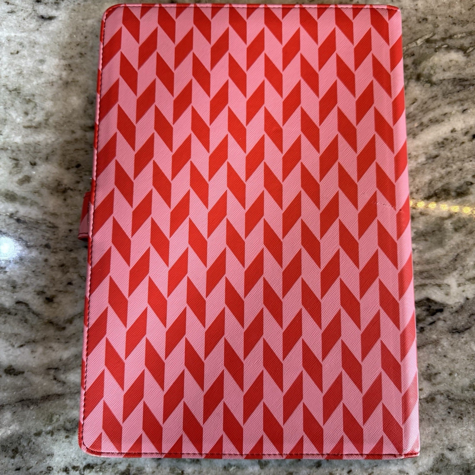 Stella & Dot Pink & Red Chevron Jewelry Necklace Organizer Hardcover Binder