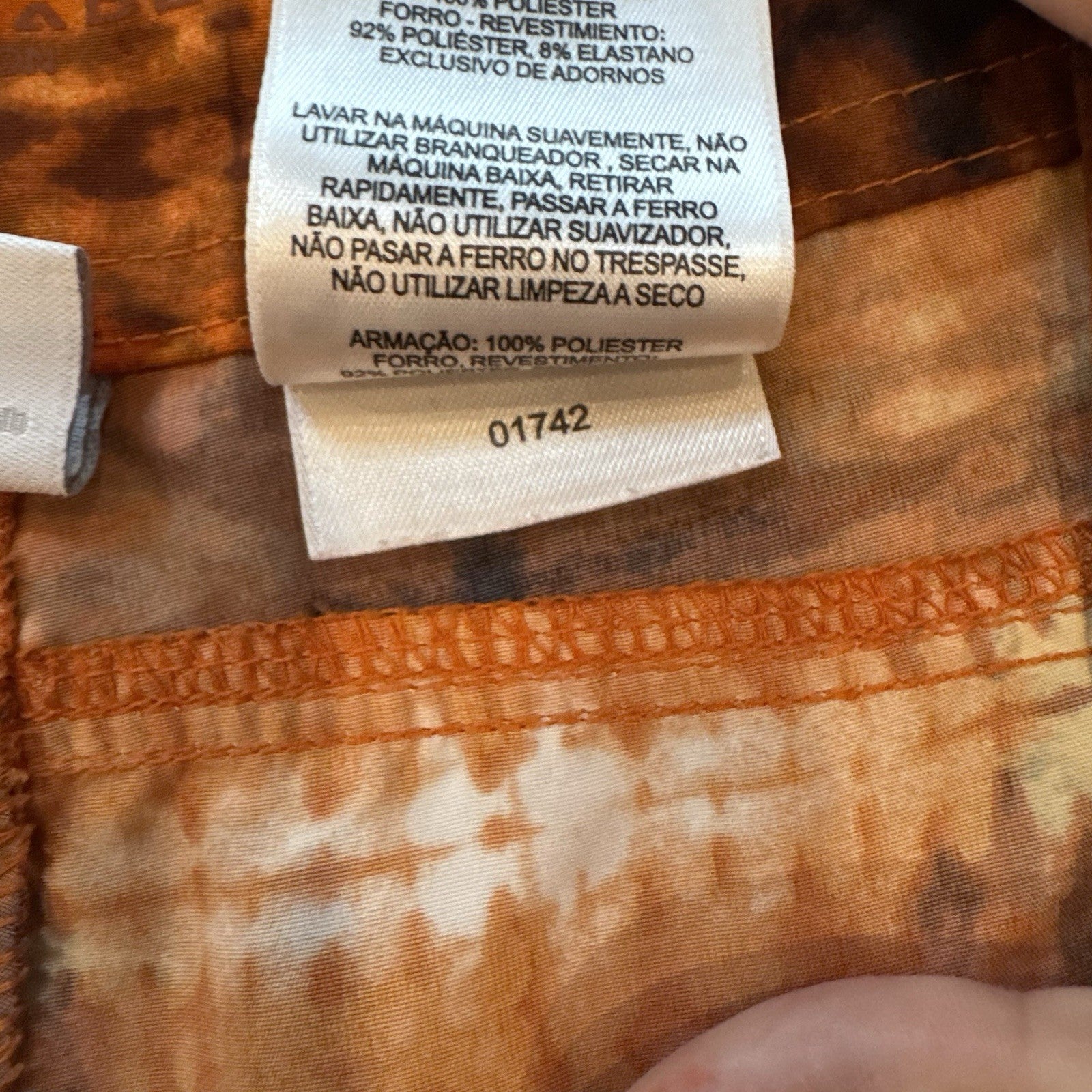 Columbia Omni-Shade Swim Trunks Size 34 Orange Tie-Dye Board Shorts UPF