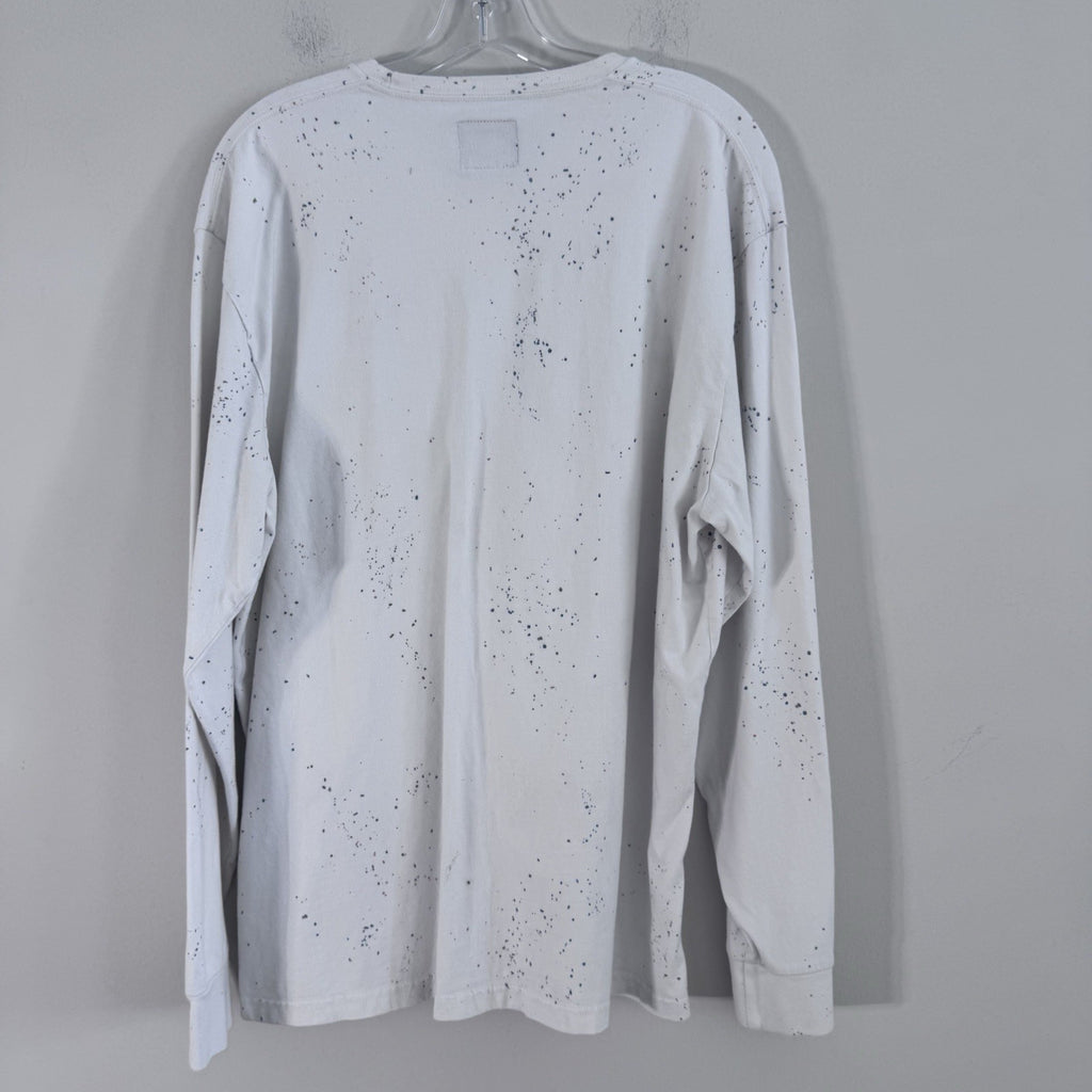 Abercrombie & Fitch Men’s XXL White Paint Splatter Pocket Long Sleeve Shirt