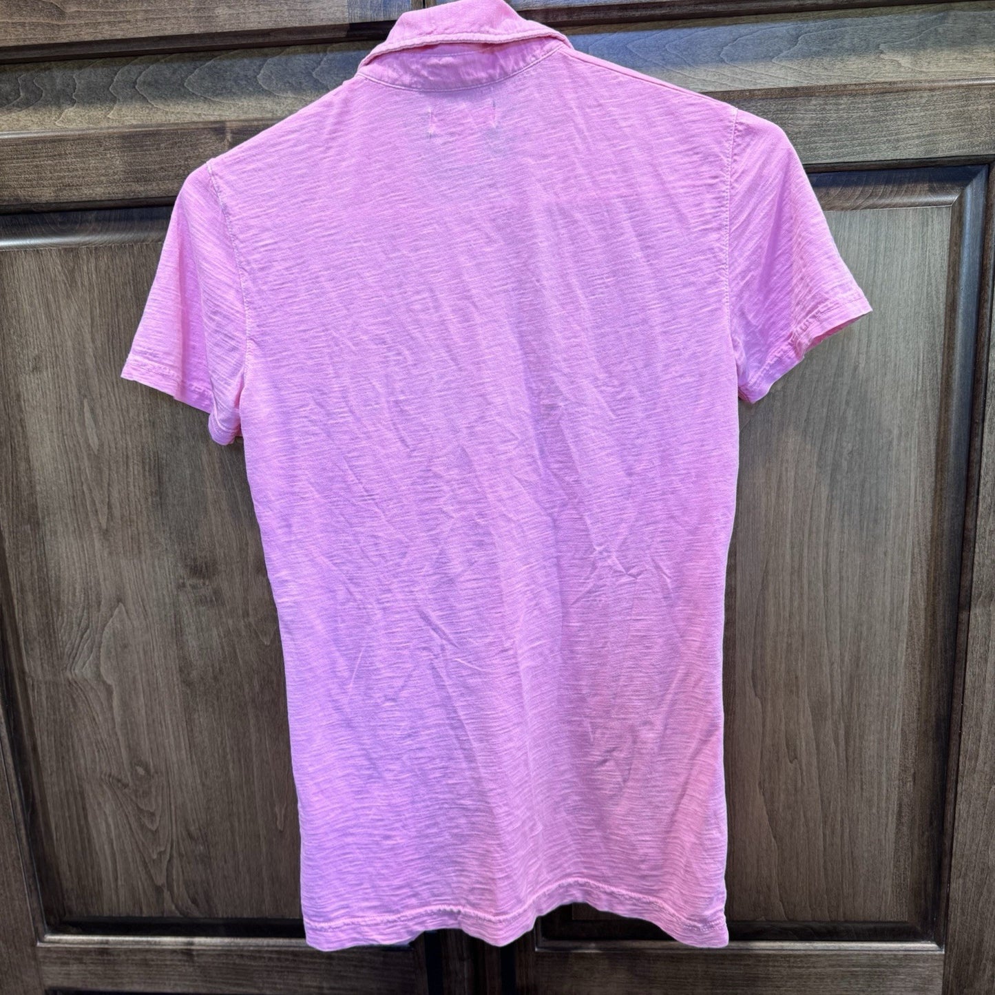 Lilly Pulitzer Pink Ruffle Button Polo Shirt Women’s Small Pima Cotton