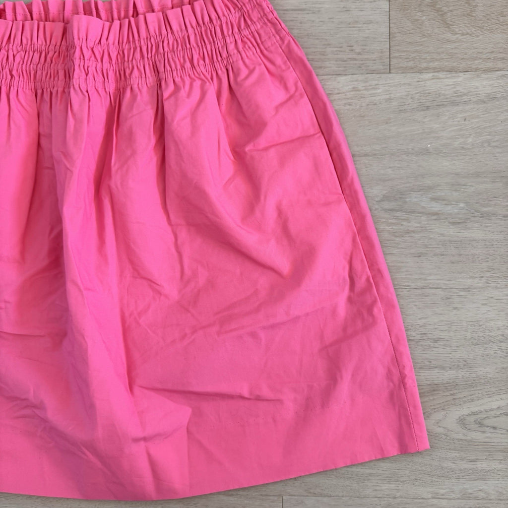 J.Crew Pink Elastic Waist Skirt Size 4 Cotton Pockets Summer Women’s