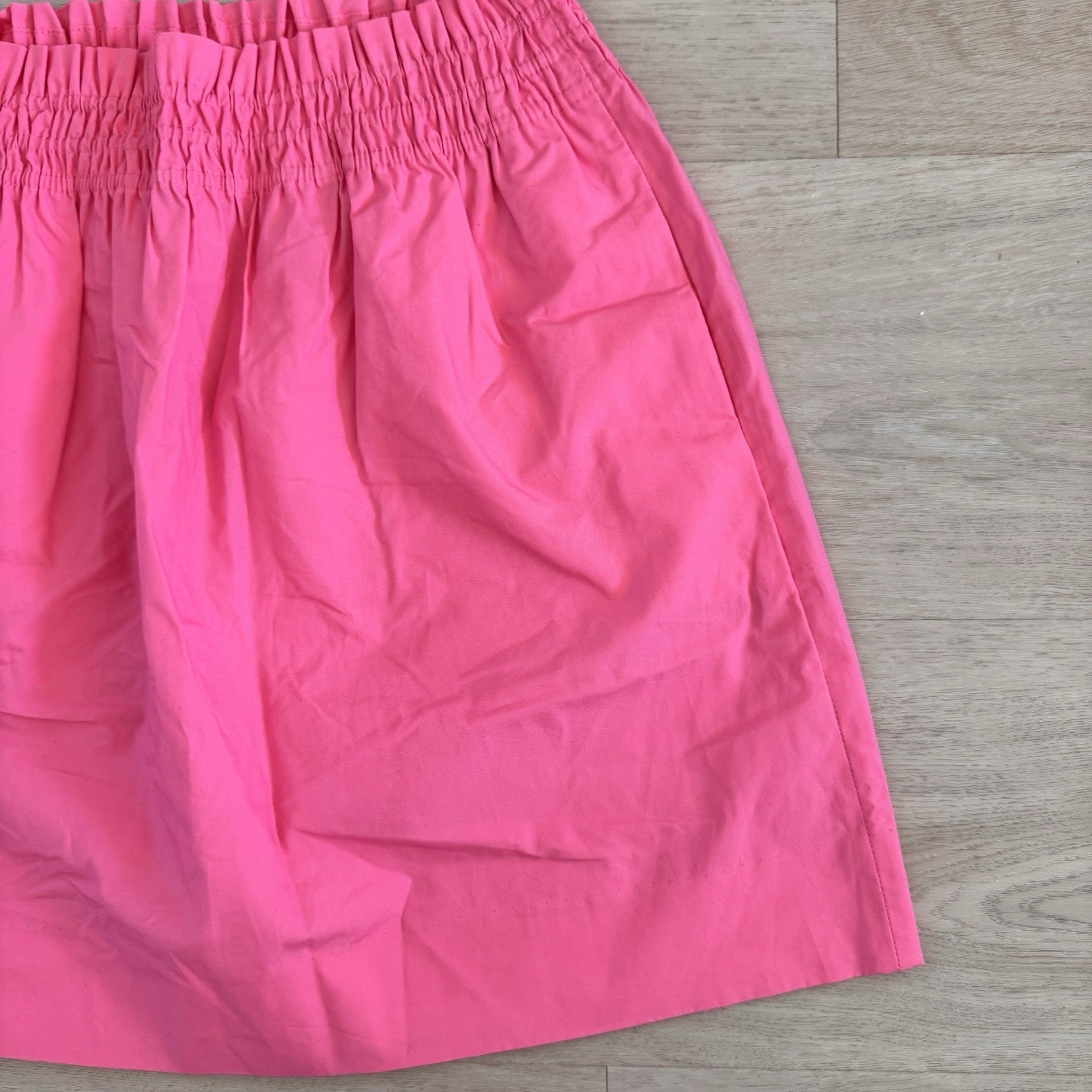 J.Crew Pink Elastic Waist Skirt Size 4 Cotton Pockets Summer Women’s