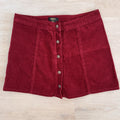 Forever 21 Red Corduroy Mini Skirt Button Front Size 30 Y2K Women’s