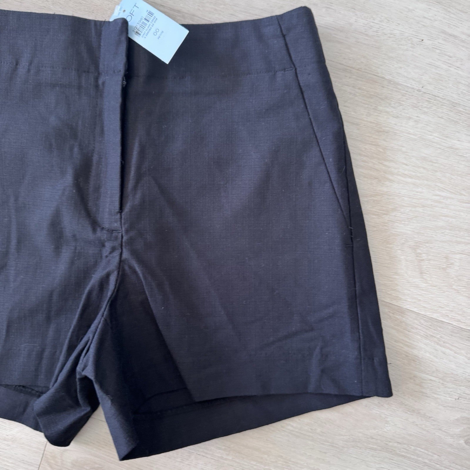 LOFT Petites Black Tailored Shorts 00P NWT Work Career
