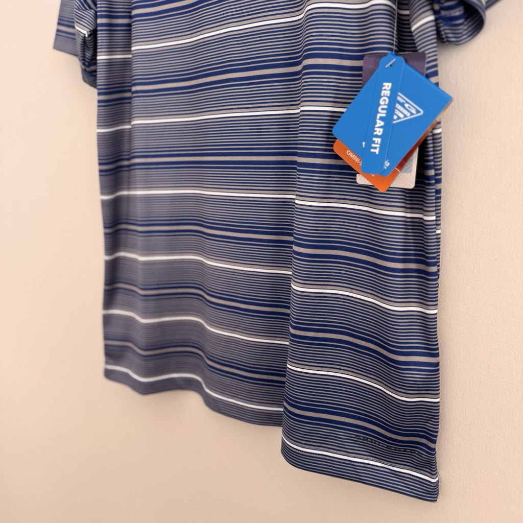 Columbia PFG Kentucky Wildcats Men's Medium Polo Shirt Blue Striped NWT