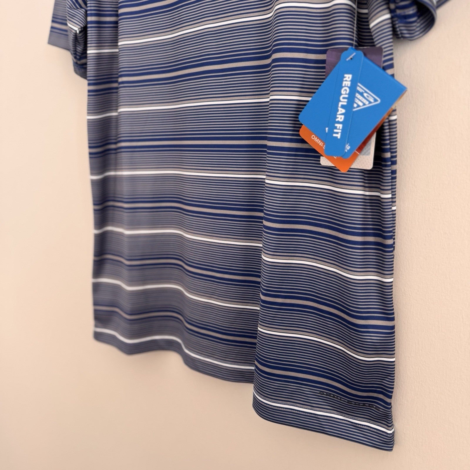 Columbia PFG Kentucky Wildcats Men's Medium Polo Shirt Blue Striped NWT